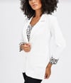 CeketKrem Yakalı Cepli Leopar Desen Katlamalı Uzun Kol  Pamuklu Casual Blazer  CeketACLASSICS