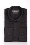 GÖMLEKErkek Siyah Slim Fit Saten Pamuk Cepsiz GömlekACLASSICS