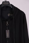 SPORTSiyah Kapüşonlu Fermuarlı Pamuk Spor SweatshirtACLASSICS