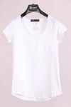 T-ShirtBeyaz V Yaka Cep Detaylı Yarım Kollu Slim Fit Pamuk T-ShirtACLASSICS