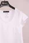T-ShirtBeyaz V Yaka Cep Detaylı Yarım Kollu Slim Fit Pamuk T-ShirtACLASSICS
