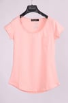 T-ShirtPembe Bisiklet Yaka Cep Detaylı Yarım Kollu Slim Fit Pamuk T-ShirtACLASSICS