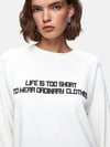 Ltb CONATE Sloganlı Sıfır Yaka Uzun Kollu Beyaz Sweatshırt 11258108661071Little Big11258108661071