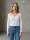 Ltb PAMARA Kadın V Yaka Uzun Kollu T-ShirtLittle Big11268106161992