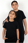 Basic Bisiklet Yaka %100 Pamuk Düz Unisex 7-16 Yaş Çocuk T-shirtMarkahit00437