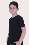 Basic Bisiklet Yaka %100 Pamuk Likralı Düz Unisex Çocuk T-shirtMarkahit00437