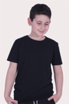 Basic Bisiklet Yaka %100 Pamuk Düz Unisex 7-16 Yaş Çocuk T-shirtMarkahit00437