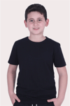 Basic Bisiklet Yaka %100 Pamuk Düz Unisex 7-16 Yaş Çocuk T-shirtMarkahit00437