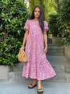 Animal Print Poplin Elbise Pembe