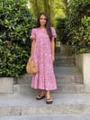 Animal Print Poplin Elbise Pembe