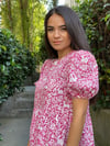 Animal Print Poplin Elbise Pembe