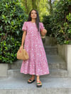 Animal Print Poplin Elbise Pembe