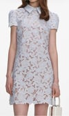 Bebe Mavisi Kemerli Güpür Tasarım Mini Elbise