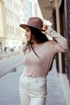 Bej Bisiklet Yaka Top