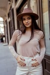 Bej Bisiklet Yaka Top