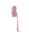 Beli Toka Detaylı Tek Kollu Asimetrik Drape Pembe Mini Tasarım Elbise