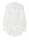 Beyaz Dantelli Tasarım Elbise