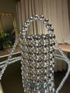 Boncuklu Silindir Silver Çanta