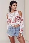 Çiçekli Crop Tasarım Bluz
