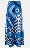 Çok Renkli Baskılı Bluz ve Pantolon Takım