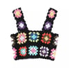 Çok Renkli Patchwork Crochet Bluz