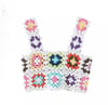 Çok Renkli Patchwork Crochet Bluz
