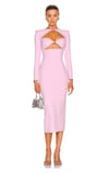 Cut Out Pembe Bandaj Elbise