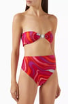 Desenli Straplez Premium Bikini Takım
