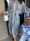 Geometrik Desenli Elbise-Tunik Siyah