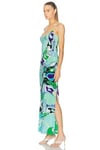İp Askılı Desenli Premium Maksi Elbise