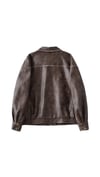 Kahverengi Oversize Deri Ceket