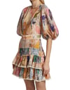 Kemerli Tasarım Patchwork Elbise