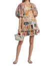 Kemerli Tasarım Patchwork Elbise