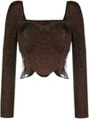 Kendinden Simli Dantel Detaylı Tasarım Triko