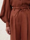 Kiremit Kemerli Keten Premium Pantolon
