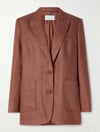 Kiremit Vatkalı Keten Premium Oversize Blazer