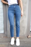 Lacivert Yüksek Bel Mom Jean