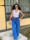 Lacivert Yüksek Bel Straight Jean