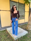 Lacivert Yüksek Bel Straight Jean