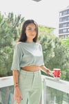 Mint Büzgülü TShirt