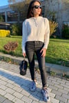 Mum Görünümlü Siyah Pantolon