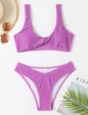 Önü Burgu Detaylı Lila Bikini Takım