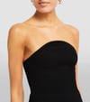 Oval Bitişli Straplez Fitilli Siyah Top