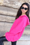 Pembe Kapüşonlu Sweatshirt
