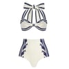 Şerit Detaylı Bikini ve Etek Pareo Takım (3 parça)