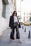 Siyah Düğmeli Oversize Blazer Ceket