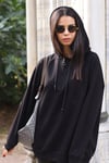 Siyah Kapüşonlu Sweatshirt