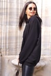 Siyah Kapüşonlu Sweatshirt
