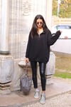 Siyah Kapüşonlu Sweatshirt