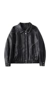 Siyah Oversize Deri Ceket
